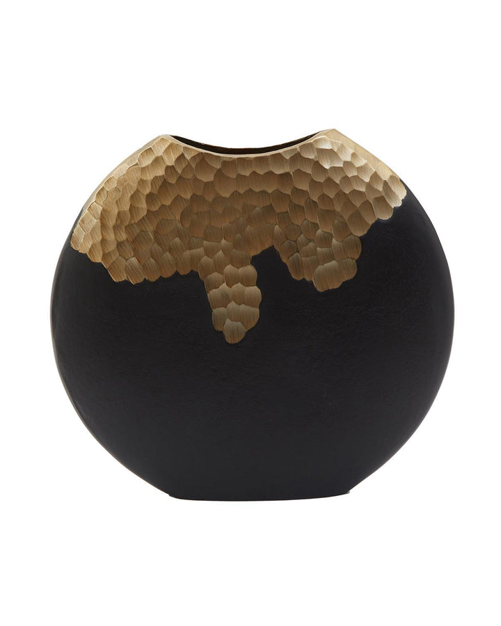 Warm Metallic and Black Blair Round Vase (Small) - Ideal