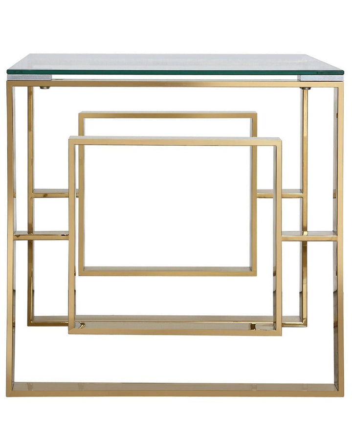 Metro Gold Glass Side Table - Ideal