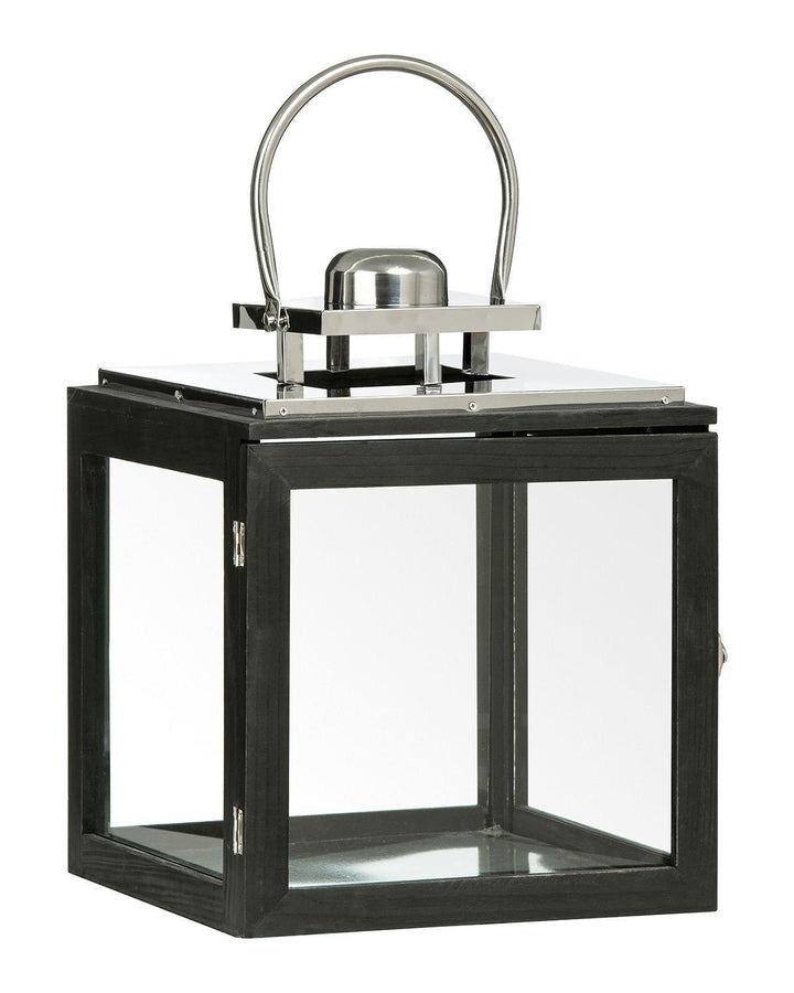 Millport Black Wood and Glass Small Lantern - Ideal