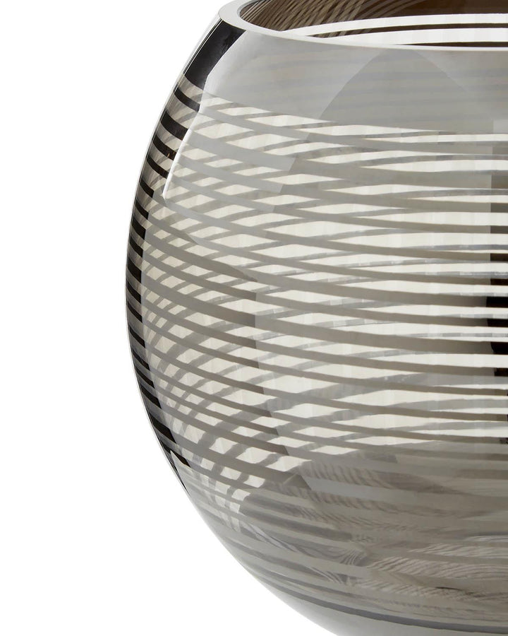 Semi-Transparent Nickel Stripe Glass Rounded Vase - Ideal