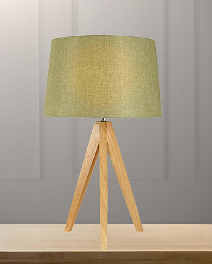 Olive Wooden Tripod Lamp - Ideal