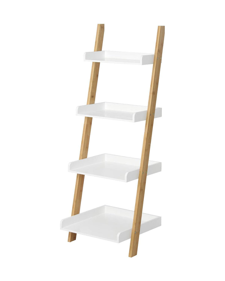 Edgeworth Ladder Shelving - Natural Wood and White - Ideal