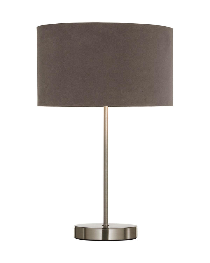 Velvie Table Lamp in Grey/Chrome with Grey Shade - Ideal
