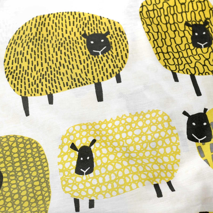 Dotty Sheep Reversible Ochre & White Duvet Cover Set -  - Ideal Textiles
