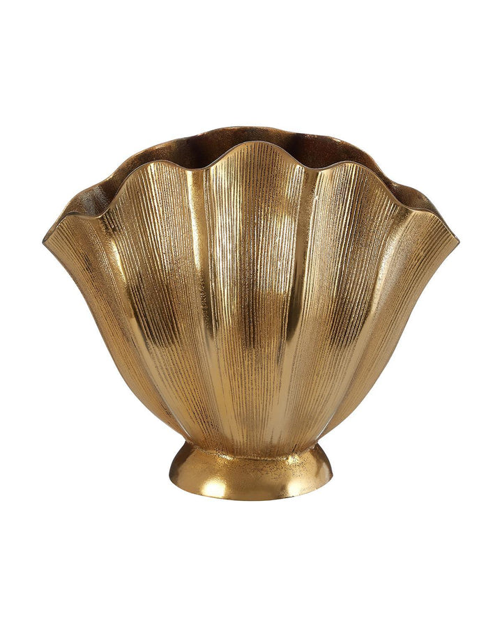 Gold Fluted Aluminium Hatton Vase (Small) - Ideal