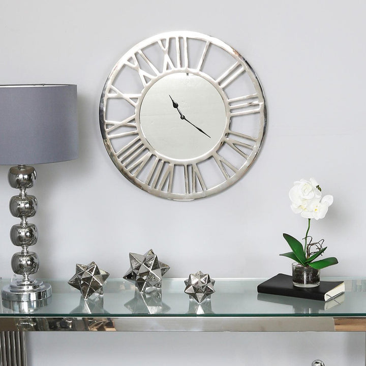 Hepburn Chrome Mirror Wall Clock - Ideal