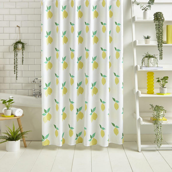 Lemon Zest Yellow Shower Curtain - Ideal