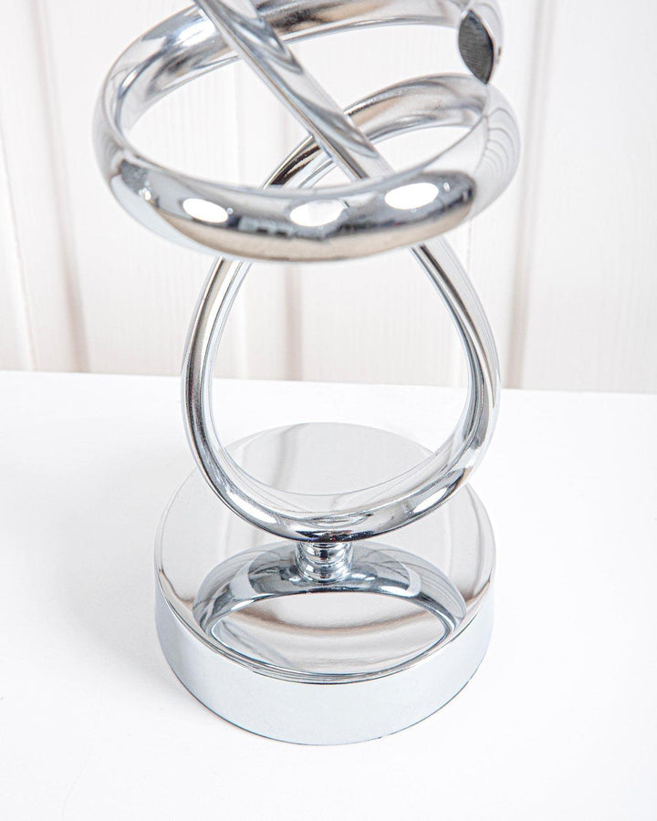 Vortex Silver Ivory Velvet Table Lamp - Ideal