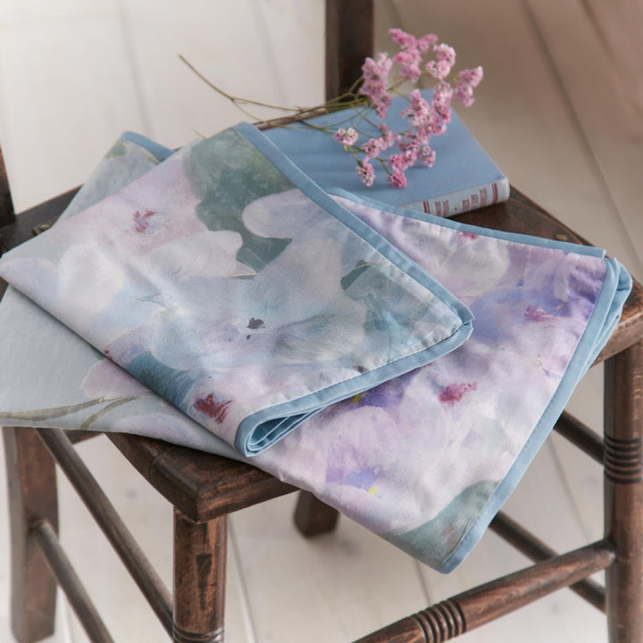 Hydrangea 100% Cotton Sateen Seafoam Duvet Cover Set - Ideal