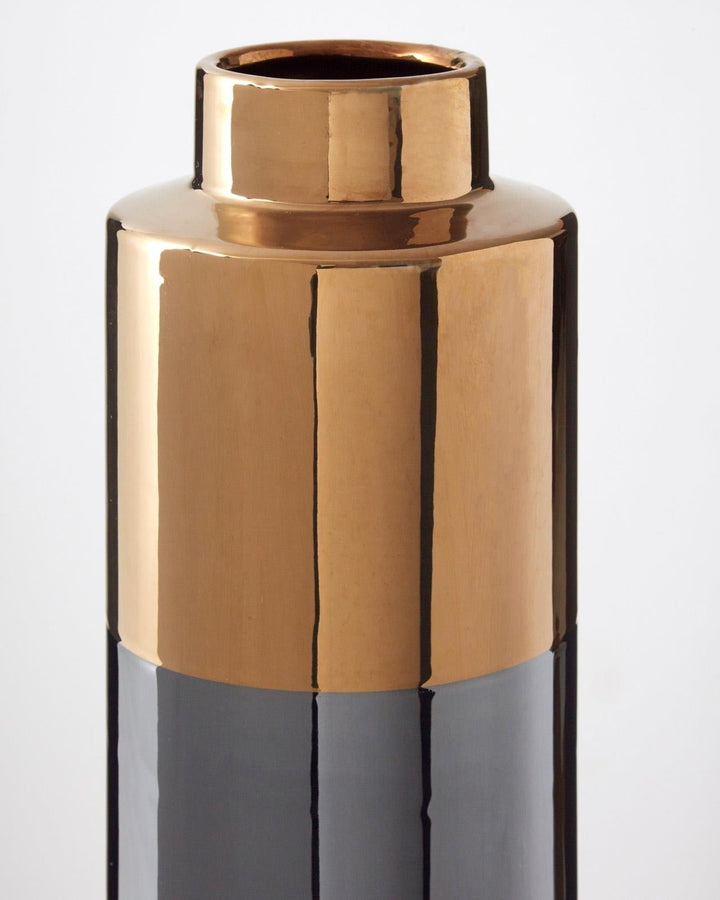 Large Grey Stella Metallic Gold Vase - Ideal