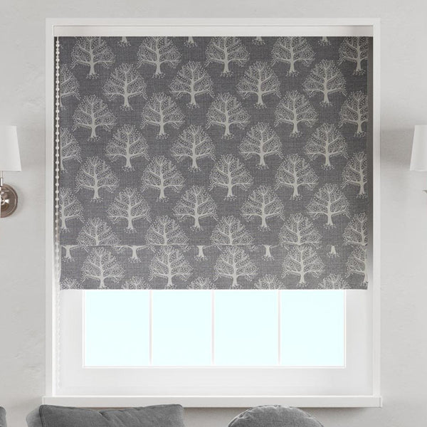 Great Oak Pewter Made To Measure Roman Blind -  - Ideal Textiles