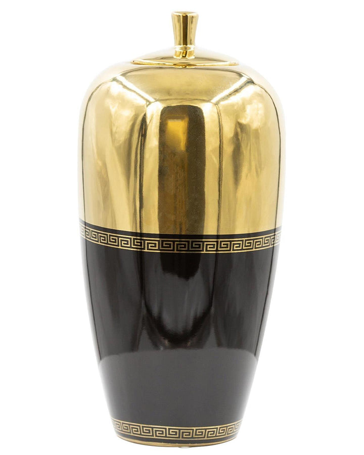 Cleo Black & Gold Urn Ginger Jar - Ideal