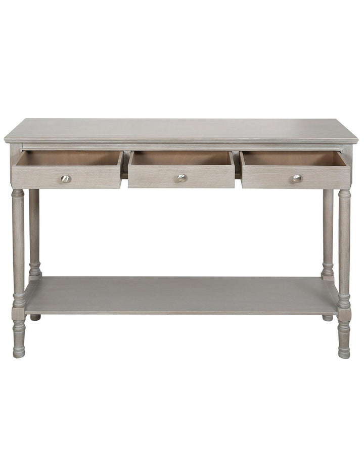 Braemar Taupe Wood Wide Console Table - Ideal
