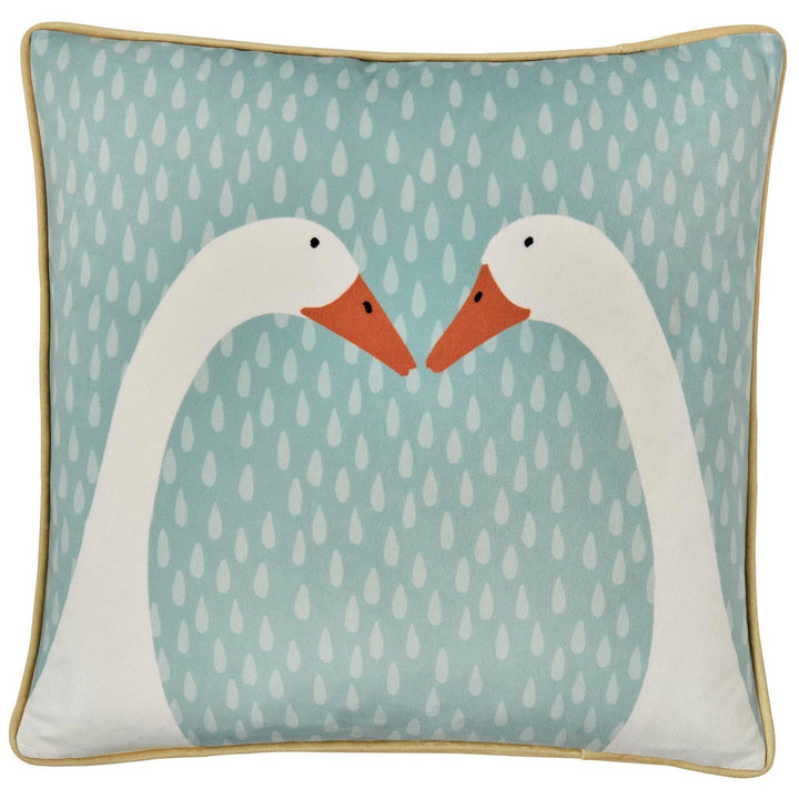 Puddles the Duck Velvet Teal Cushion Cover 17" x 17" - Ideal