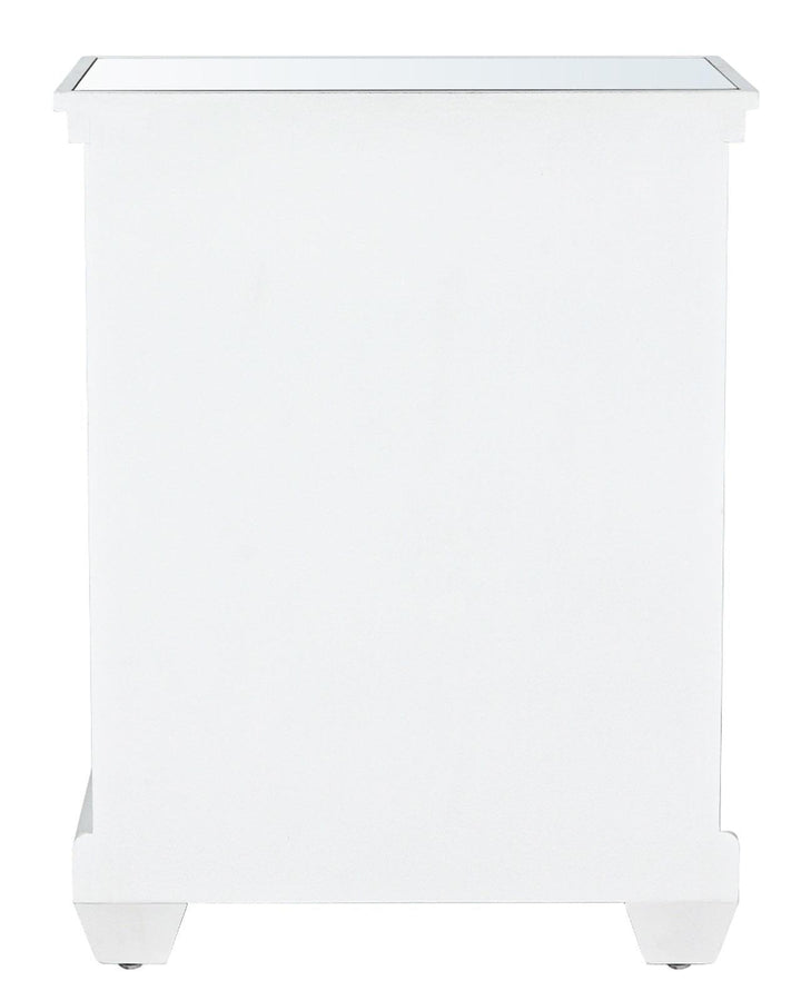 Monaco White 2 Drawer Bedside Cabinet - Ideal