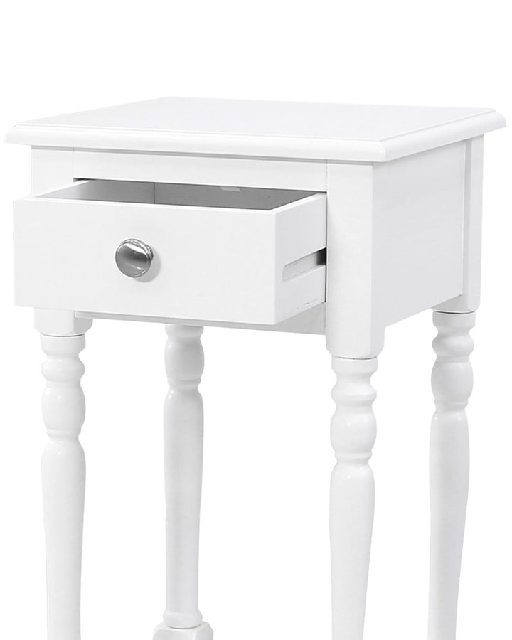 Braemar White Wood End Table - Ideal