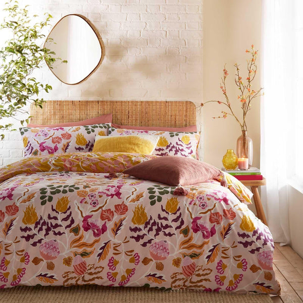 Protea Abstract Floral Pink Duvet Cover Set - Ideal