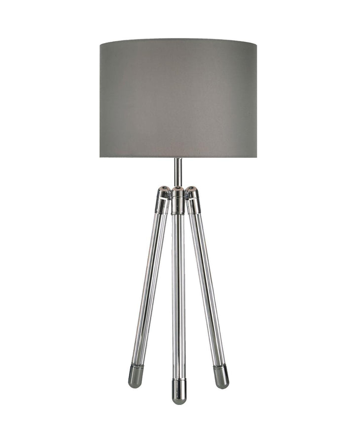 Hudson Crystal Table Lamp - Chrome and Grey - Ideal