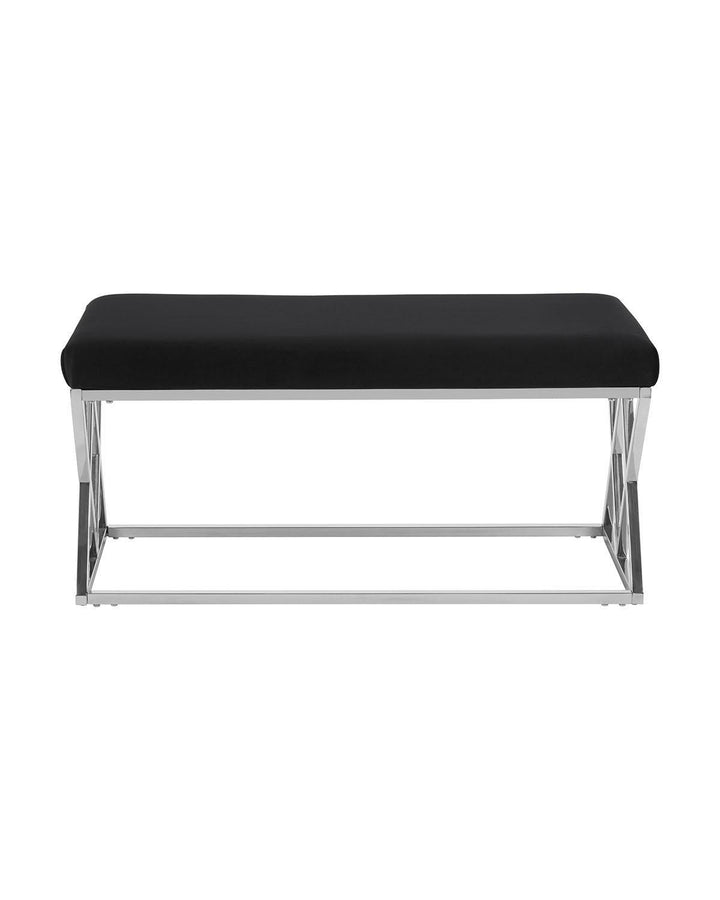 Montrose Chrome Frame Bench Seat Black Velvet - Ideal