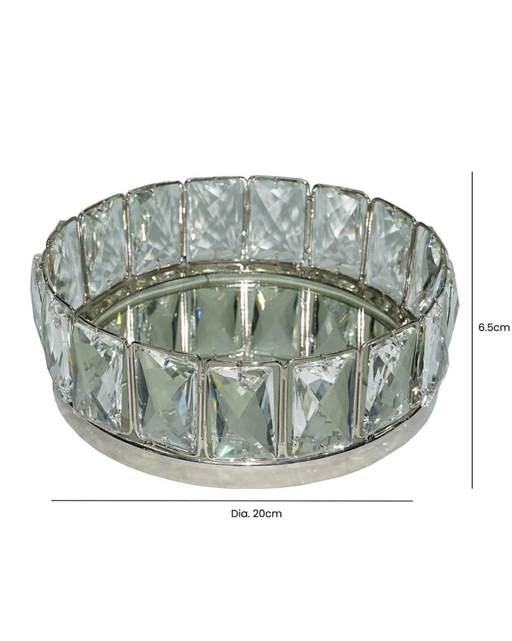 Small Crystal Round Decorative Tray - Ideal