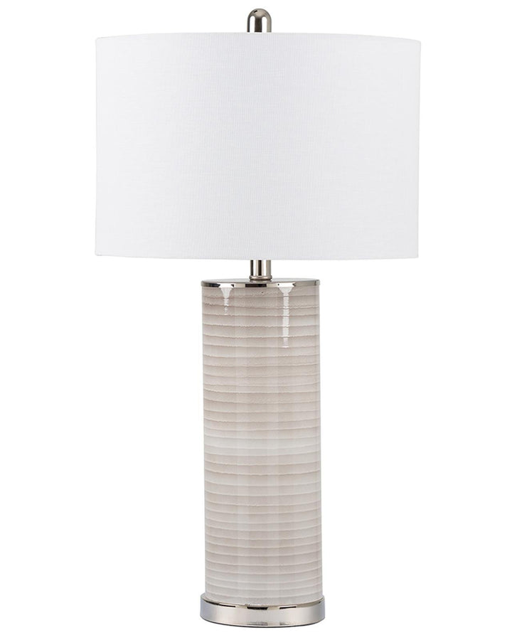 Grey Rippled Glass Table Lamp - Ideal
