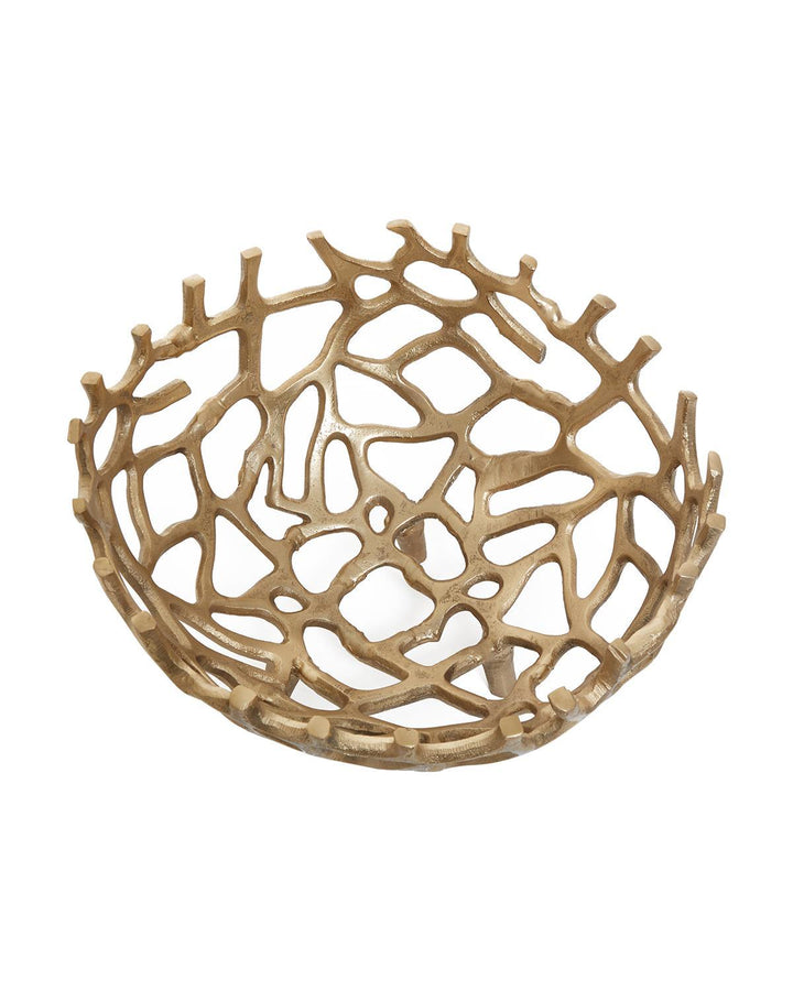 Montrose Aquatic Life Coral Aluminium Gold Bowl - Ideal
