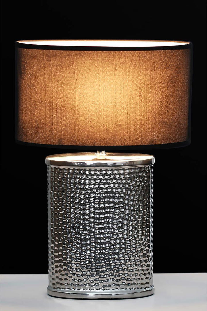 Clemson Ceramic Table Lamp with Chrome Finish - Ideal