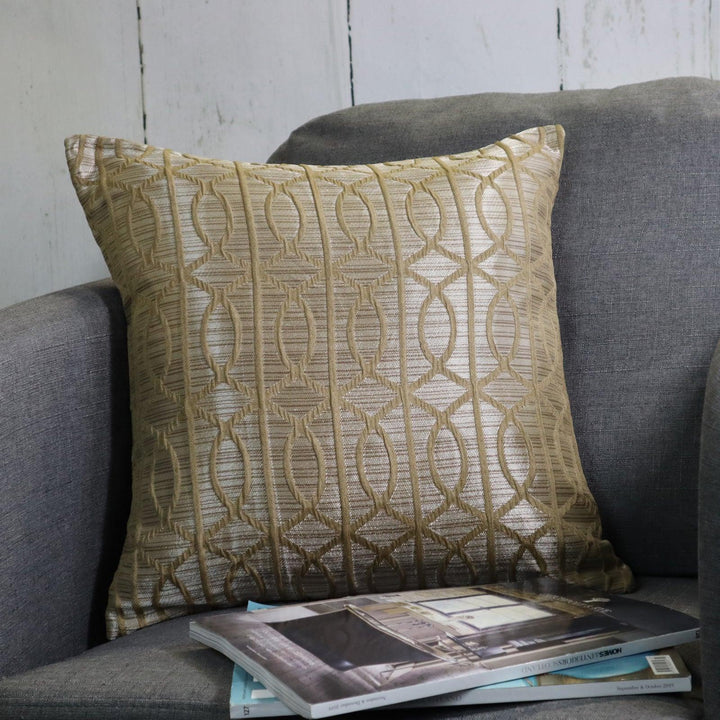 Tuscany Jacquard Ochre Cushion Cover 18" x 18" -  - Ideal Textiles