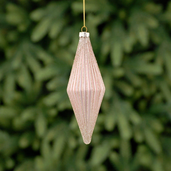 Pink Ombre Glitter Glass Finial Bauble - Ideal