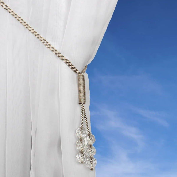 Tsar Cream Crystal Gem Curtain Tie Back -  - Ideal Textiles