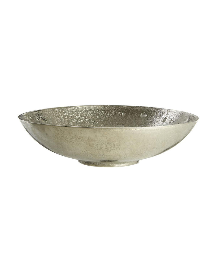 Handcrafted Nickel Finish Large Round Bowl with Classical Grecian Design - Ideal