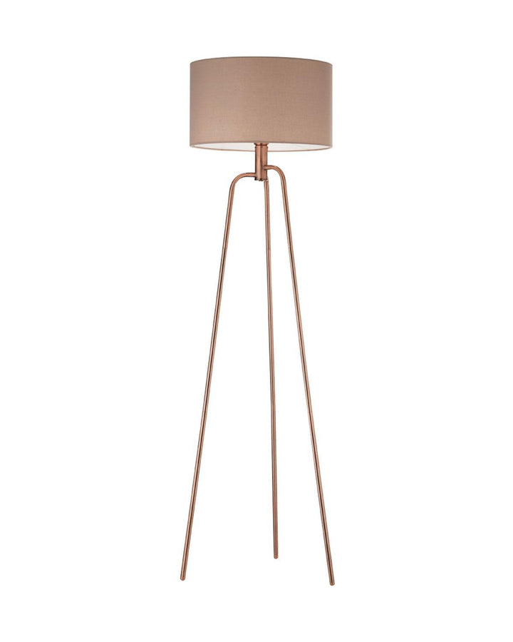 Jerry Floor Lamp Antique Copper - Dark Taupe Shade - Ideal