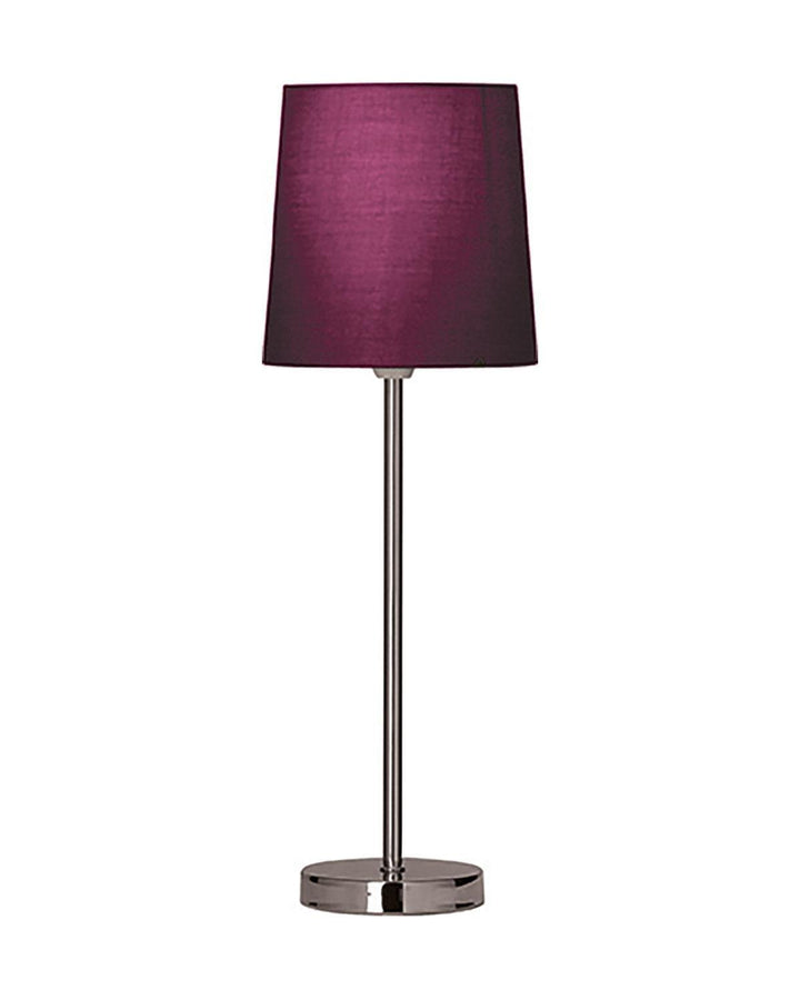 Tall Stick Table Lamp Aubergine Chrome - Ideal