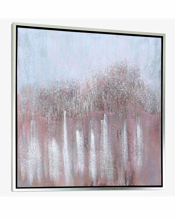 Large Abstract Pink Textured Canvas with Crystals - Ideal