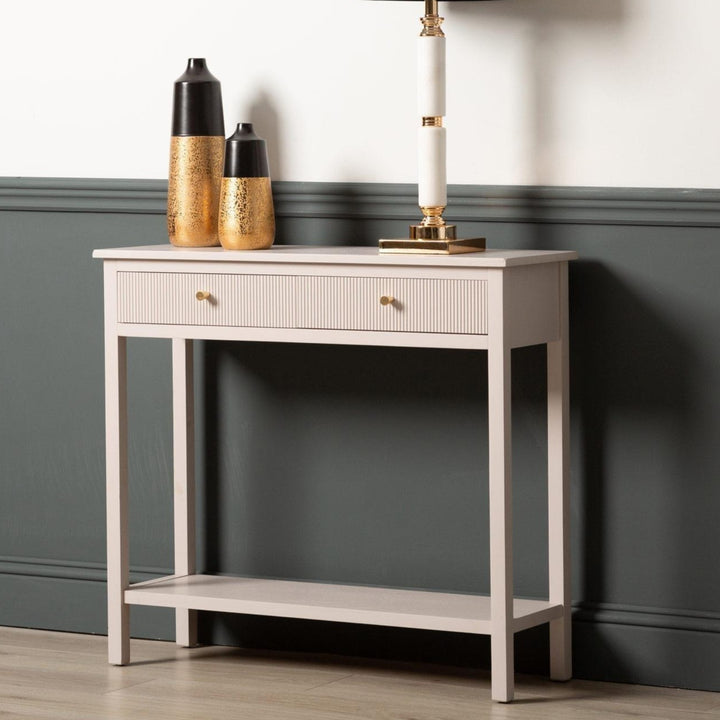 Ari Greige Wood Console Table - Ideal