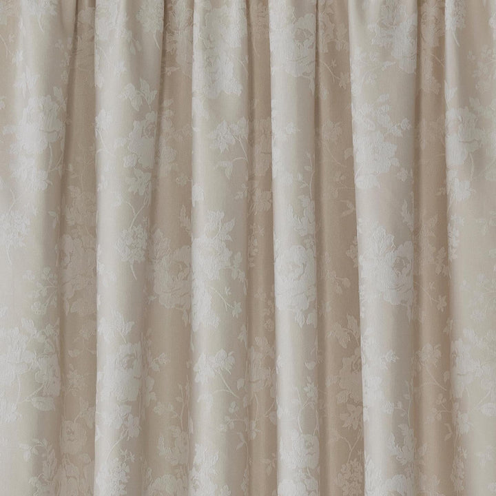 Imelda Floral Jacquard Lined Tape Top Curtains Ivory - Ideal