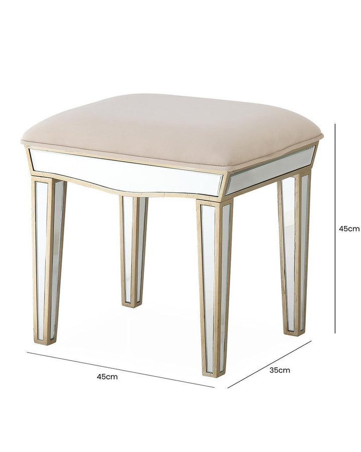 Ana Champagne Dressing Table Stool - Ideal