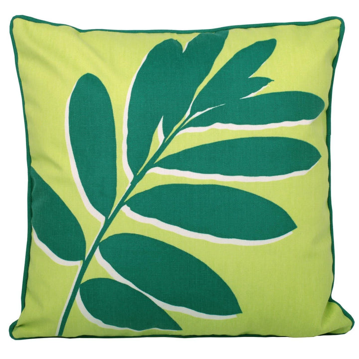 Leaf Print Green Outdoor Cushion Cover 17" x 17" - Ideal