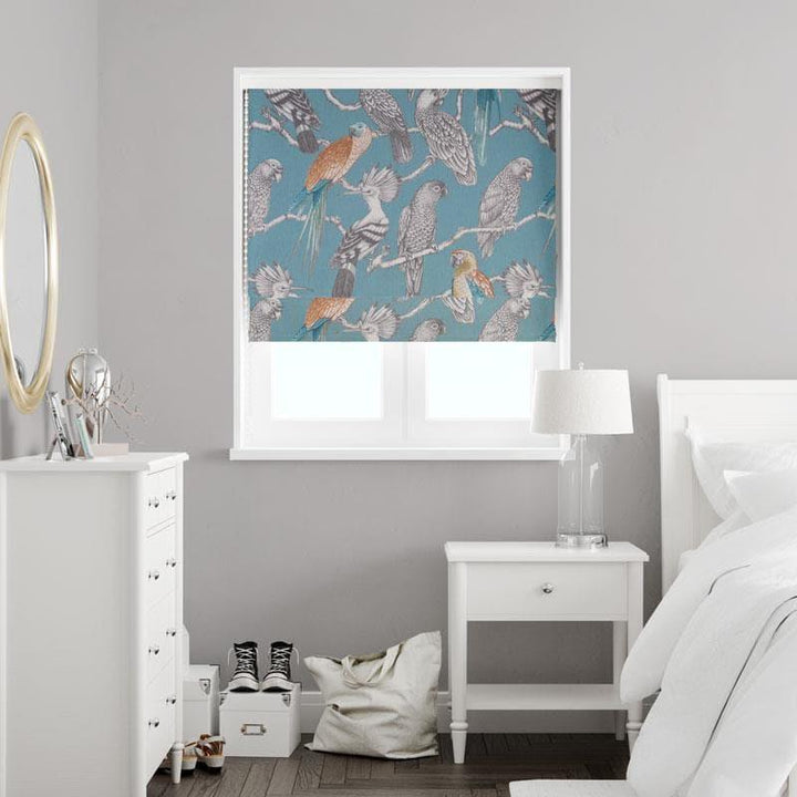 Aviary Lagoon Made To Measure Roman Blind -  - Ideal Textiles