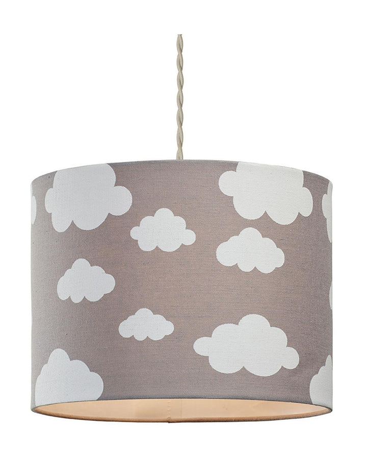Grey Fabric Cloudy Day Pendant Light Shade - Ideal