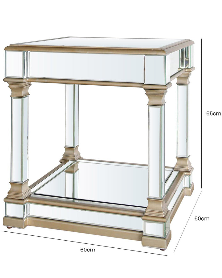 Hampton Mirrored Side Table - Ideal