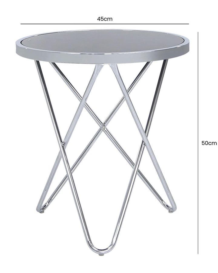 Eon Black Mirrored Side Table - Ideal