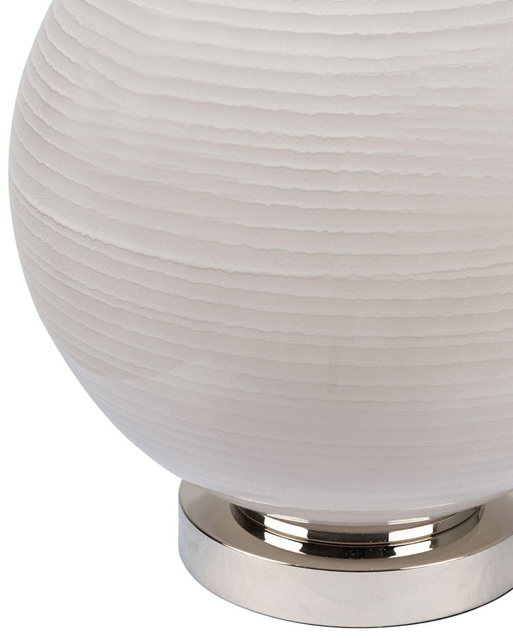 Grey Ripple Globe Table Lamp - Ideal