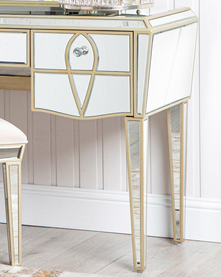 Ana Champagne 3 Drawer Dressing Table - Ideal