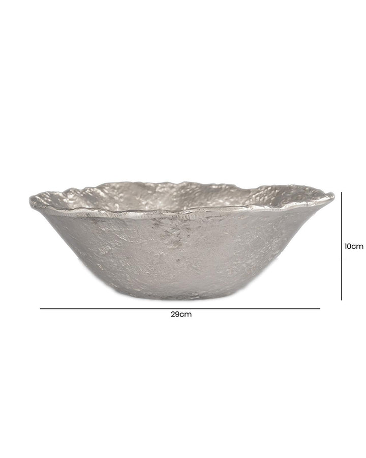 Large Nickel Metal Decorative Bowl - Ideal