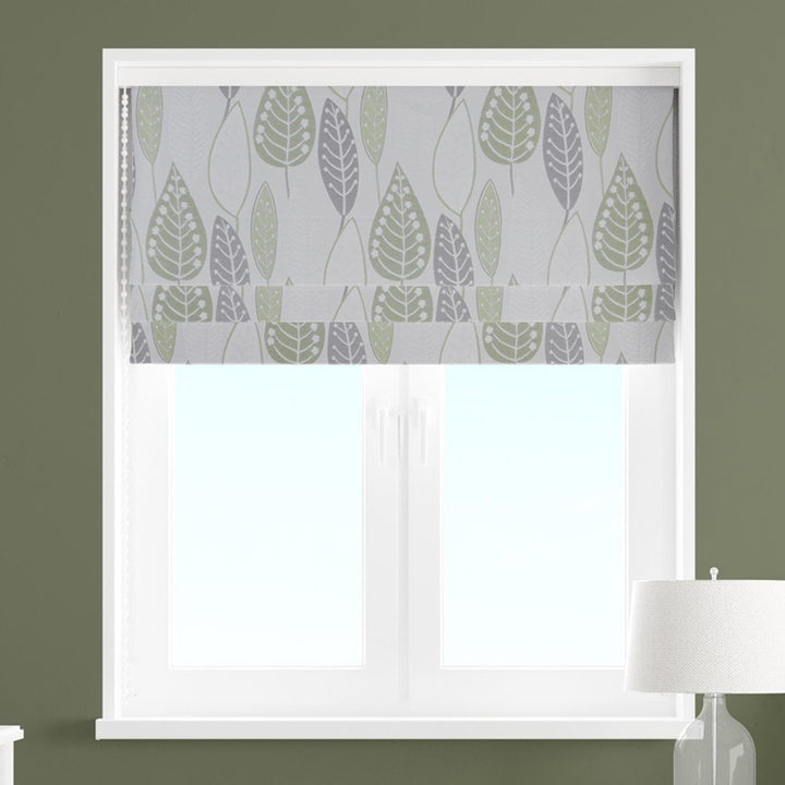 Lettermore Green Made to Measure Roman Blind -  - Ideal Textiles