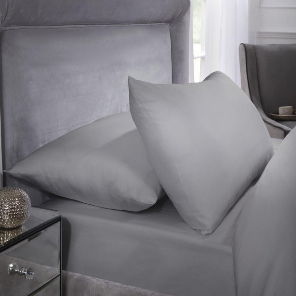Egyptian Cotton 200 Thread Count Silver Standard Pillowcase Pair - Ideal
