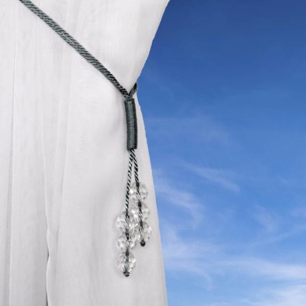 Tsar Duck Egg Crystal Gem Curtain Tie Back -  - Ideal Textiles