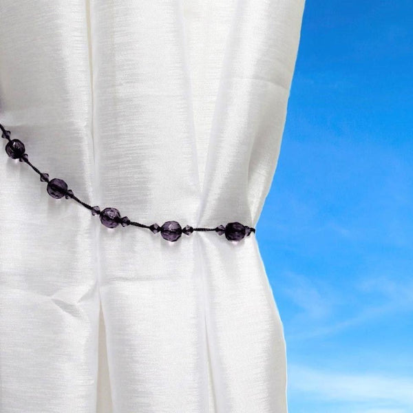 Ava Amethyst Beaded Crystal Tie Backs -  - Ideal Textiles