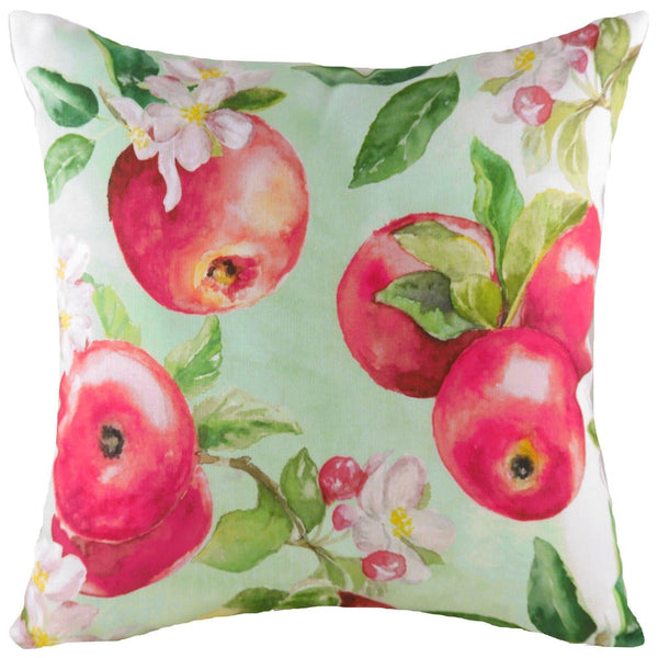 Fruits Apples Hand Painted Multicolour Filled Cushions 17'' x 17'' - Polyester Pad - Ideal Textiles